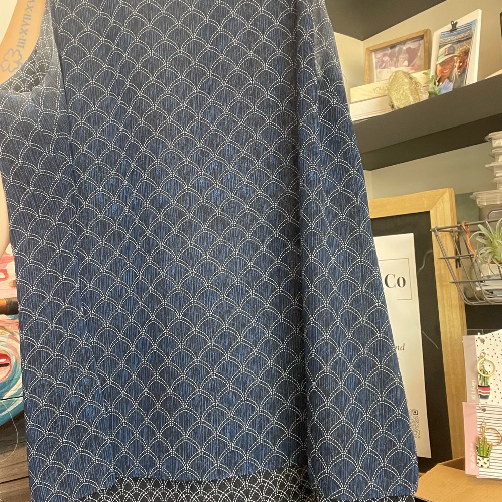 Cabi Blue Patterned Double Layer Tank - image 1